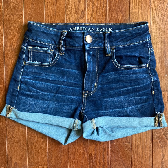 American Eagle Outfitters Super Stretch Hi-Rise Shortie Jean Shorts - Picture 6 of 7